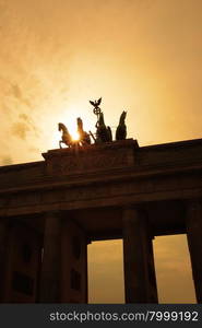 Silhouette of the Brandenburg gate, Berlin