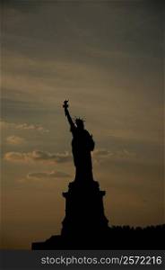 Silhouette of the Statue Of Liberty, New York City, New York State, USA