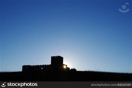 silhouette of Valongo castle, alentejo, Portugal