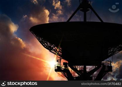 Silhouette of VLA Radio Telescope