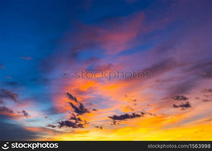 silhouette twilight sky on lagoon background