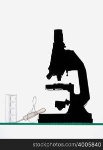 Silhouetted microscope