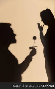 silhouettes man woman having date home 3