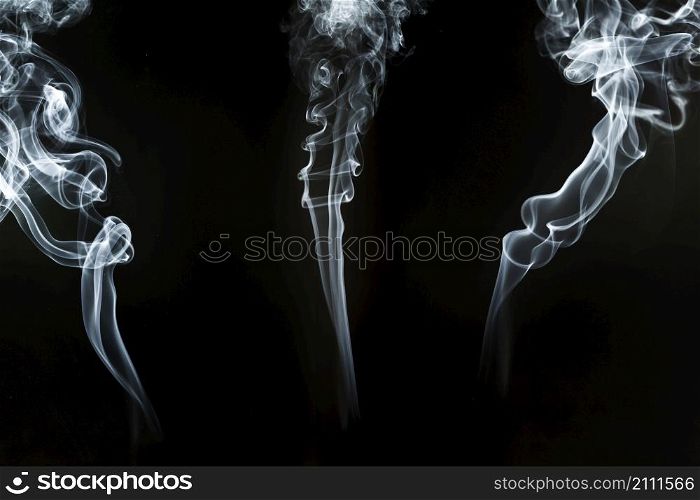 silhouettes smoke with spiral shapes