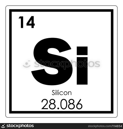 Silicon chemical element periodic table science symbol