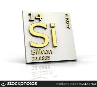 Silicon form Periodic Table of Elements - 3d made