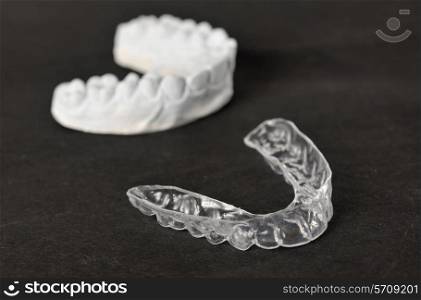 Silicone dental tray and mold isolated