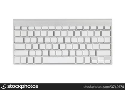 Silver blank keyboard isolated on white background