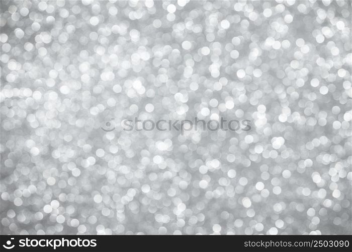 Silver bokeh lights abstract background