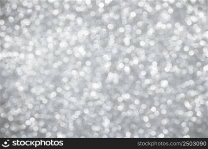 Silver bokeh lights abstract background