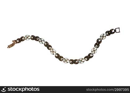 Silver bracelet isolated on the white background