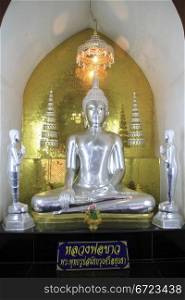 Silver Buddhas in Wat Na Phramain, Ayutthaya, Thailand