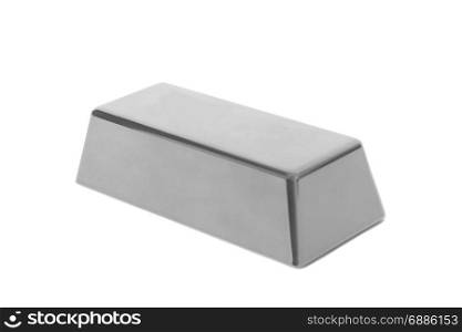 Silver bullion isolated on white background