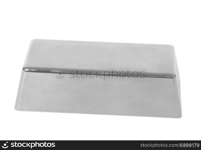 Silver bullion isolated on white background