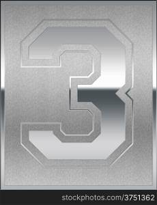 Silver Casted Number 3 Position, Place, Sign or Medal