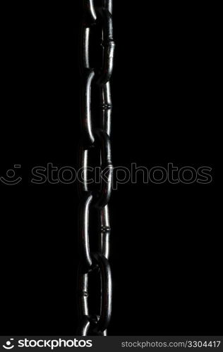 silver chain isolated on black background