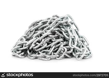 Silver chain isolated on the white background