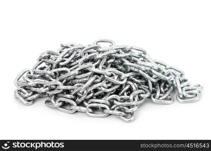 Silver chain isolated on the white background