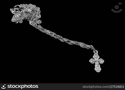 Silver chain with a dagger. The crucifixion