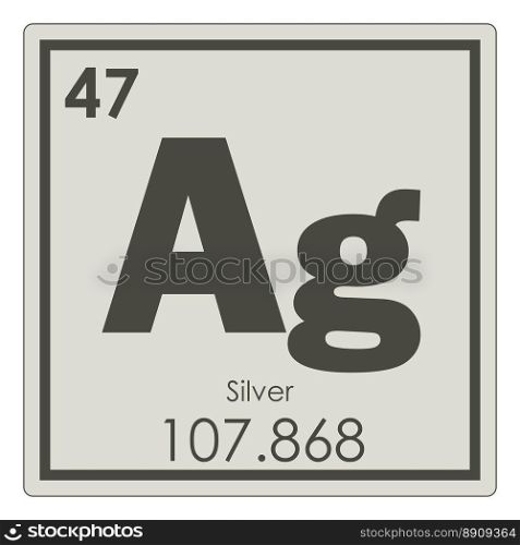 Silver chemical element periodic table science symbol