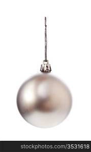 silver christmas ball isolated on white background