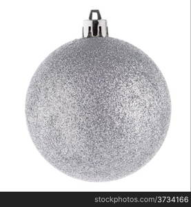 Silver christmas ball isolated on white background