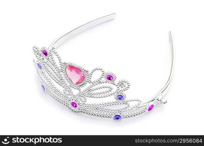 Silver diadem isolated on the white background