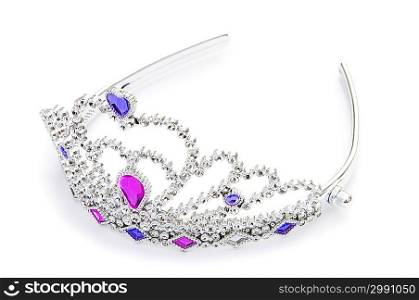 Silver diadem isolated on the white background