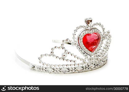 Silver diadem isolated on the white background