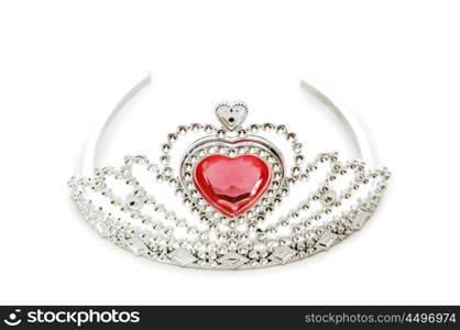 Silver diadem isolated on the white background