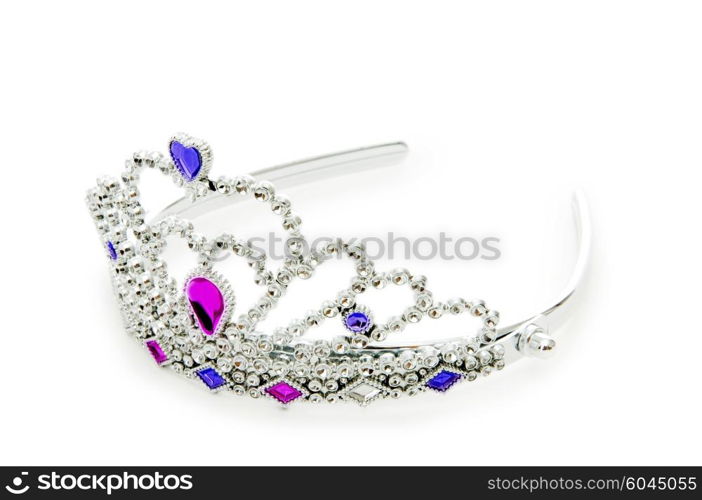 Silver diadem isolated on the white background