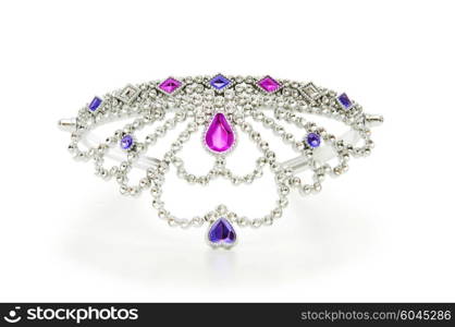 Silver diadem isolated on the white background