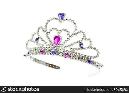 Silver diadem isolated on the white background
