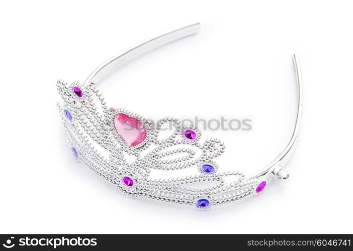 Silver diadem isolated on the white background