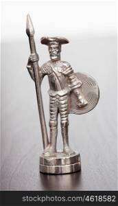 Silver figure of literary character Don Quixote