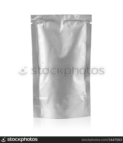 silver foil package isolated on white with clipping path