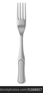silver fork isolated on white background