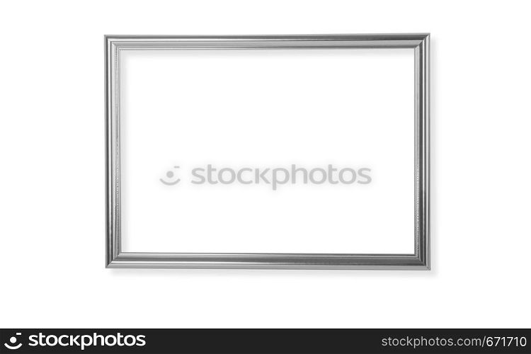 silver frame isolated on white backgground with clipping path