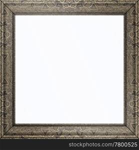 silver frame. very ornate silver picture frame with white centre