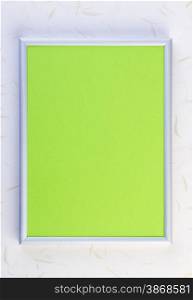 Silver Frame with green screen on white background