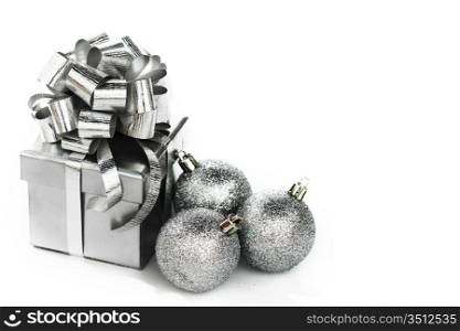 silver gift isolated on white