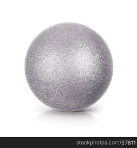 Silver Glitter ball 3D illustration on white background