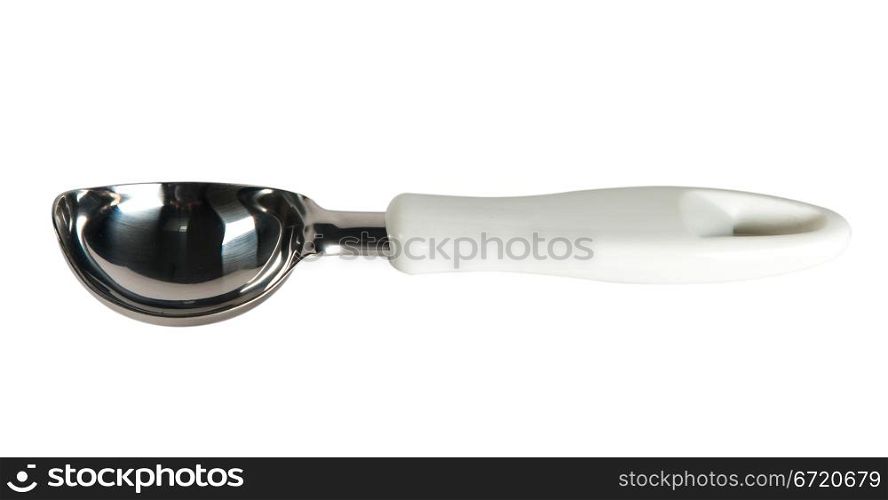 silver Ice cream scoop, spoon isolated on white