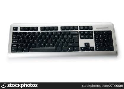 Silver keyboard isolated on the white background