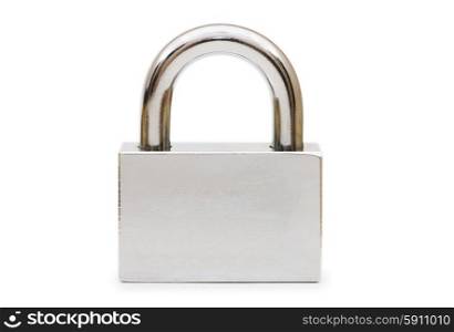 Silver padlock isolated on the white background