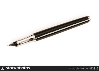 Silver pen isolated on the white background