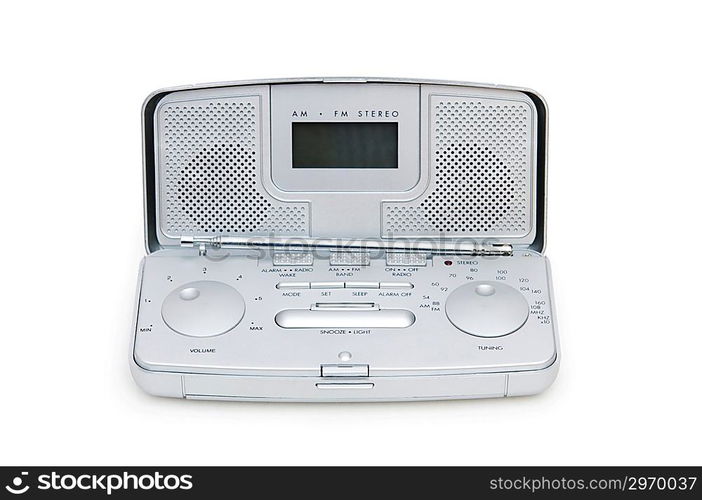 Silver radio isolated on the white background