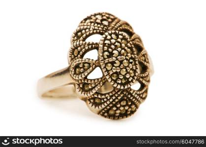 Silver ring isolated on the white background