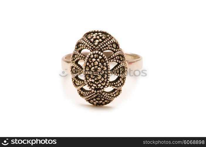 Silver ring isolated on the white background