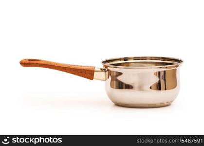 Silver saucepan isolated on the white background